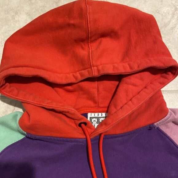 Teddy Fresh Color Block Pastel‎ Hoodie  Mens Size Large - Picture 6 of 12